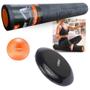 Imagem de Kit Rolo de Pilates 90x15cm + Disco de Equilibrio Preto + Overball  Liveup Sports 