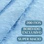 Imagem de Kit Roupa Cama Solteiro Daisy Bordado 200 Fios Super Macio