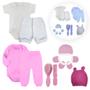 Imagem de Kit Roupa de Bebê 10 Peças Enxoval Body Short e Acessórios