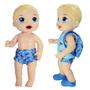 Imagem de Kit Roupa de Boneca Baby Alive e Little Mommy Sunga Tubarão Azul Laço de Fita