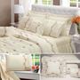 Imagem de Kit roupa de cama completo super luxo cobre leito colcha + jogo de lençol bordados casal queen 180 fios com 10 peças