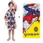 Imagem de Kit Roupão Toalha Felpudo Infantil Quimono Spider-Man Lepper