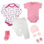 Imagem de Kit Roupas de Bebê 7 Peças Body e Mijão e Acessórios Bebê