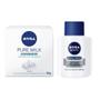 Imagem de Kit Sabonete em Barra Hidratante Nivea Pure Milk Fresh 90g e Bálsamo Pós Barba Nivea Men Original Protect 100ml