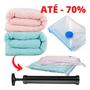 Imagem de Kit Saco a vácuo impermeável 60x80cm com Bomba de Sucção para Guardar roupas Cobertores casacos