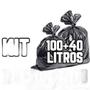 Imagem de Kit Saco De Lixo 100un 100l E 100un 40l Preto Reforçado