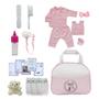 Imagem de Kit Saída Maternidade Bolsa Rosa E Roupas + Acessórios