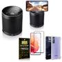 Imagem de Kit Samsung S21 Plus Som Bluetooth Potente Q3 + Capinha + Película 3D - Armyshield
