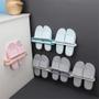 Imagem de Kit sapateira de parede 3 pares organizador de 6 chinelos pantufa suporte multiuso guarda roupa armario porta toalha