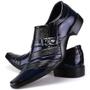 Imagem de Kit Sapato Social Dhl Masculino WS Shoes Azul e Preto + Cinto + Carteira