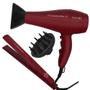 Imagem de Kit Secador De Cabelo Com Difusor E Prancha New Lumina Red 3D 127V