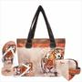 Imagem de Kit Selva Feminino Tigre Laranja com Bolsa, Necessaire e Chinelo, Magicc