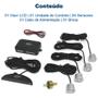 Imagem de Kit Sensor de Ré Prata + Câmera Traseira Chery S18 2012 2013 Buzzer Linhas Grade Referência