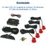 Imagem de Kit Sensor de Ré Vermelho + Câmera de Ré Traseira Citroen C5 2001 2002 2003 2004 2005 2006 Estacionamento Aviso Sonoro