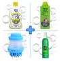 Imagem de Kit Shampoo Pet Vitaminas 700ml + Shampoo Pet Clareador 500ml + Perfume Pet 120ml + Escova de Banho