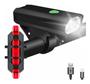 Imagem de Kit Shiver Farol Bike Frontal + Pisca Traseiro Led Usb