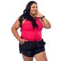 Imagem de Kit Short Feminino Plus Size Saída De Praia + Body Babado Ciganinha