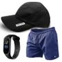 Imagem de Kit Short Masculino Tactel Piscina Praia Bermuda de Academia Corrida MP + Boné Dry Fit + Relógio