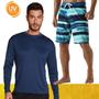 Imagem de Kit Shorts Bermuda Verão Tactel SURF + Camiseta Academia MASCULINO PROTEÇÃO UV SOLAR ML 857