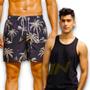 Imagem de Kit Shorts Tactel + Regata Algodão Praia Masculina COQUEIRO 1 396