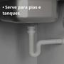 Imagem de Kit Sifão Sanfonado Flexível PVC Extensível Universal Branco Serve para Pia - Lavatório - Tanque - Veda Rosca 12mm X 5mts - Envio Imediato