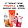 Imagem de Kit Skincare Limpeza de Pele Facial Vitamina C com Protetor Labial FPS 15 Dermachem