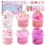 Imagem de Kit Slime LAWOHO - 6 Unidades de 360ml - Cores Rosa e Transparente