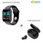 Imagem de Kit SmartWatch Relogio D20 Pro + Fone Sem Fio Bluetooth Dots V5.0 - Smart Bracelet