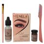 Imagem de Kit Sobrancelha Henna 2.5g Menela Pincel Chanfrado e Navalha