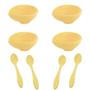 Imagem de Kit Sobremesa com  4 Cremeiras gota 120ml + 4 colheres Amarelo Claro em Polipropileno Linha Tendências VEM