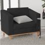 Imagem de Kit Sofá 2 Lugares e 2 Poltronas Europa Suede Preto ADJ Decor