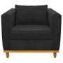 Imagem de Kit Sofá 2 Lugares e 2 Poltronas Europa Suede Preto AM Decor