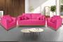 Imagem de Kit Sofá 3 Lugares e 2 Poltronas Beny Viena Para Sala de Estar Suede Pink - Madeira Prima Deccor