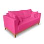 Imagem de Kit Sofá 3 Lugares e 2 Poltronas Beny Viena Para Sala de Estar Suede Pink - Madeira Prima Deccor