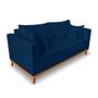 Imagem de Kit Sofá 3 Lugares e 2 Poltronas Beny Viena Suede Azul - Madeira Prima Deccor