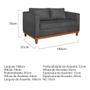 Imagem de Kit Sofá 3 Lugares e 2 Poltronas Europa 180 cm Estilo Conforto e Elegância Linho Cinza Escuro - Amarena Móveis