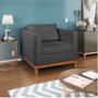 Imagem de Kit Sofá 3 Lugares e 2 Poltronas Europa 180 cm Estilo Conforto e Elegância Linho Cinza Escuro - Amarena Móveis