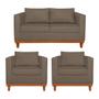 Imagem de Kit Sofá 3 Lugares e 2 Poltronas Europa 180 cm Estilo Conforto e Elegância Suede - Amarena Móveis