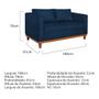 Imagem de Kit Sofá 3 Lugares e 2 Poltronas Europa 180 cm Estilo Conforto e Elegância Suede Azul Marinho - Amarena Móveis