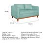 Imagem de Kit Sofá 3 Lugares e 2 Poltronas Europa 180 cm Estilo Conforto e Elegância Suede Azul Turquesa - Amarena Móveis