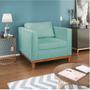 Imagem de Kit Sofá 3 Lugares e 2 Poltronas Europa 180 cm Estilo Conforto e Elegância Suede Azul Turquesa - Amarena Móveis