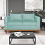 Imagem de Kit Sofá 3 Lugares e 2 Poltronas Europa 180 cm Estilo Conforto e Elegância Suede Azul Turquesa - Amarena Móveis