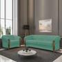 Imagem de Kit Sofa e Poltrona Decorativa Murano Veludo SL 946 Moll