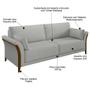 Imagem de Kit Sofá Living 3 Lugares e Poltrona 102cm Pés Madeira Roya M22 Linho Cinza - Mpozenato