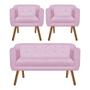 Imagem de Kit Sofá Retrô 02 Lugares e 02 Poltronas Júlia Rosa Bebê