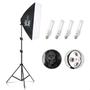 Imagem de Kit Softbox Quadruplo Tripés 2M c/ 4 Lâmpadas 220V 3u 46W 6000k T-Photo (220V)