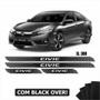 Imagem de Kit Soleira Diamante Honda Civic G10 16/18 Com Black Over