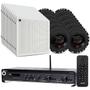 Imagem de Kit Som Ambiente Academia Salão Lojas Bluetooth Conexão Tv Usb Sd Slim 2700 Optical + Arandelas Jbl Embutir Teto