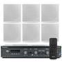 Imagem de Kit Som Ambiente Bluetooth Usb Sd Frahm Slim 1600 Area Churrasco + 6 Arandelas Embutir Gesso