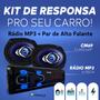 Imagem de Kit Som Automotivo Rádio Mp3 + Par Alto Falante Quadriaxial 6x9 Polegadas 180w